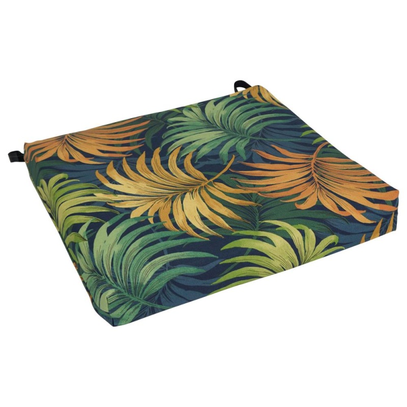 20-Inch By 19-Inch Patterned Outdoor Spun Polyester Chair Cushion