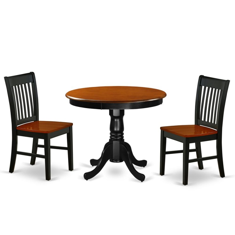 Dining Room Set Black & Cherry, Anno3-Bch-w