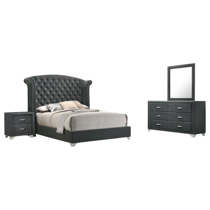 Melody 4-Piece Queen Bedroom Set Grey