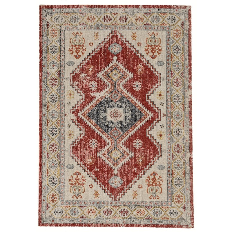 Great Zero Koble Ivory & Rust 8x10 Rug