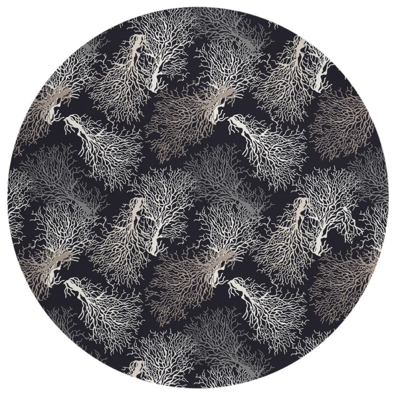 Indoor/Outdoor Surfside Asr33 Midnight Washable 8' X 8' Round Rug
