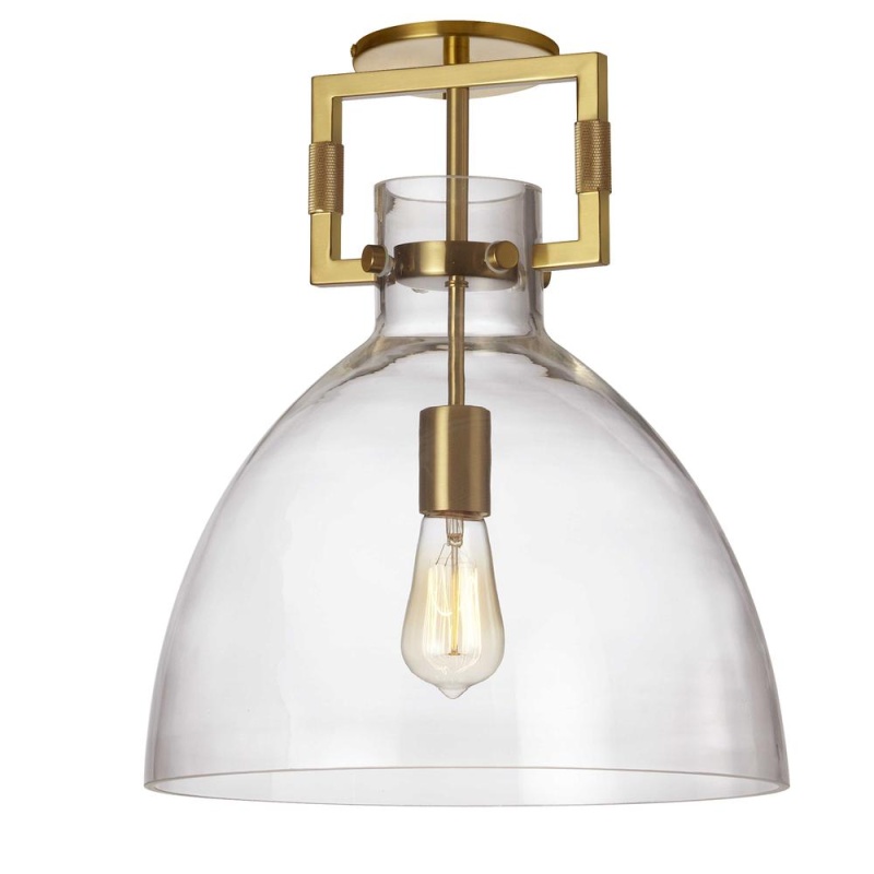 1Lt Semi-Flush Mount, Agb, Clr Glass