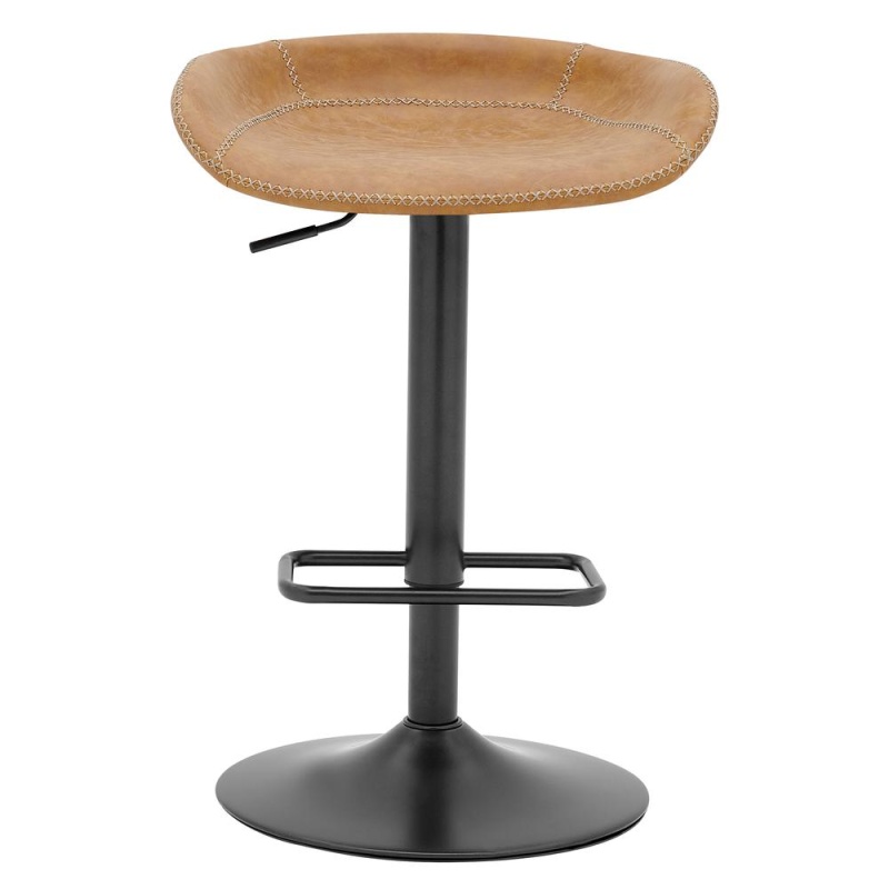 Rogue Faux Leather Gaslift Swivel Bar Stool, Set of 2