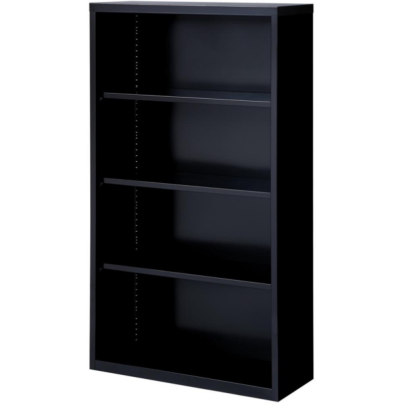 Lorell Fortress Series Bookcase - 34.5" Width X 13" Depth X 60" Height - 4 X Shelf(Ves) - Black - Powder Coated - Steel - Recycled