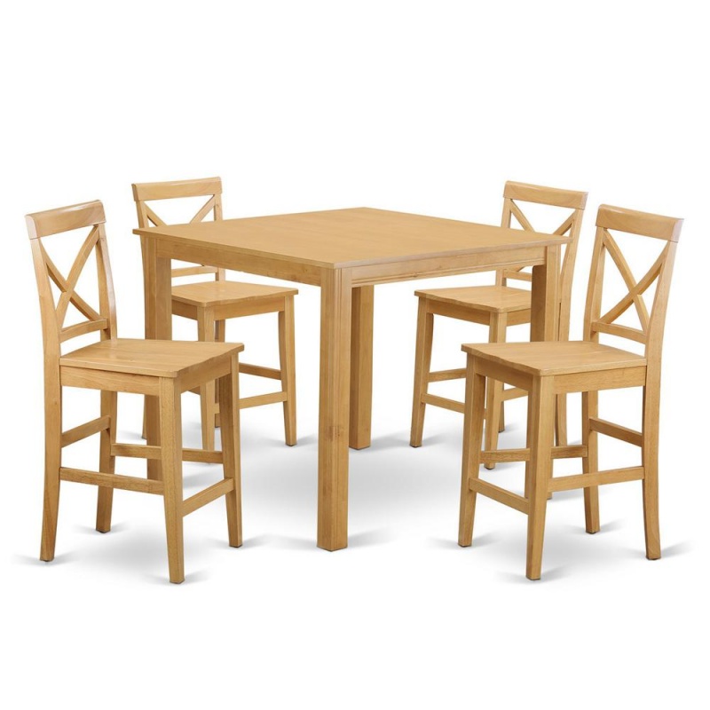 5 Pc Dining Counter Height Set-Pub Table And 4 Kitchen Chairs