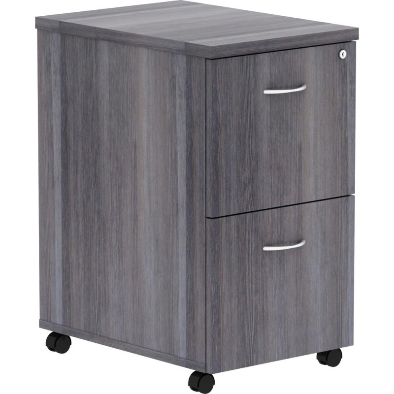 Lorell Weathered Charcoal Laminate Desking Pedestal - 2-Drawer - 16" X 22" X 28.3" - 2 X File Drawer(S) - Material: Metal Pull, Polyvinyl Chloride (Pvc) Edge - Finish: Weathered Charcoal, Laminate, Si