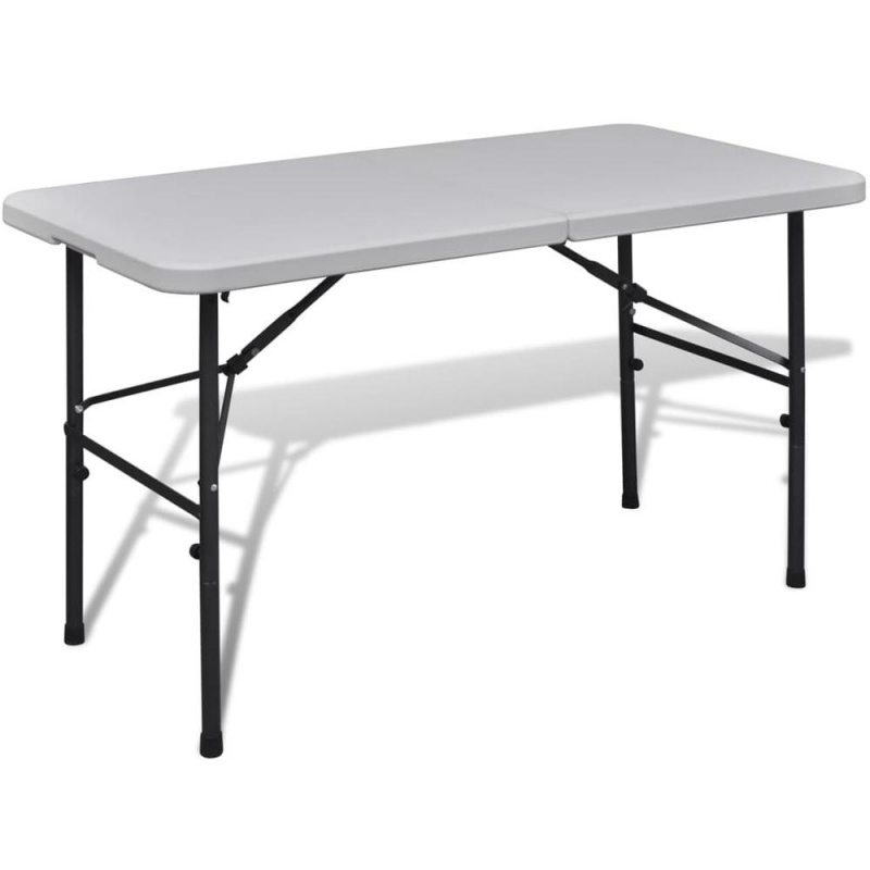 Vidaxl Foldable Garden Table 48" Hdpe White, 41568
