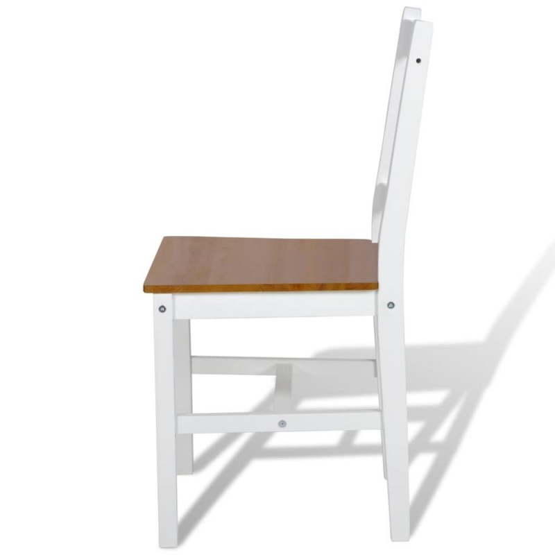 Vidaxl Dining Chairs 2 Pcs White Pinewood