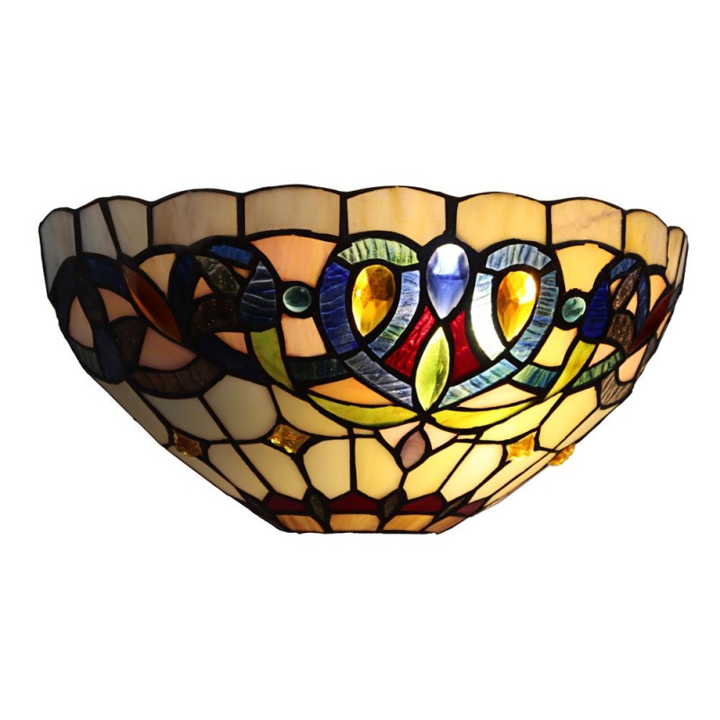 Chloe Lighting Serenity Victorian Tiffany-Style Black 1 Light Wall Sconce 12" Wide