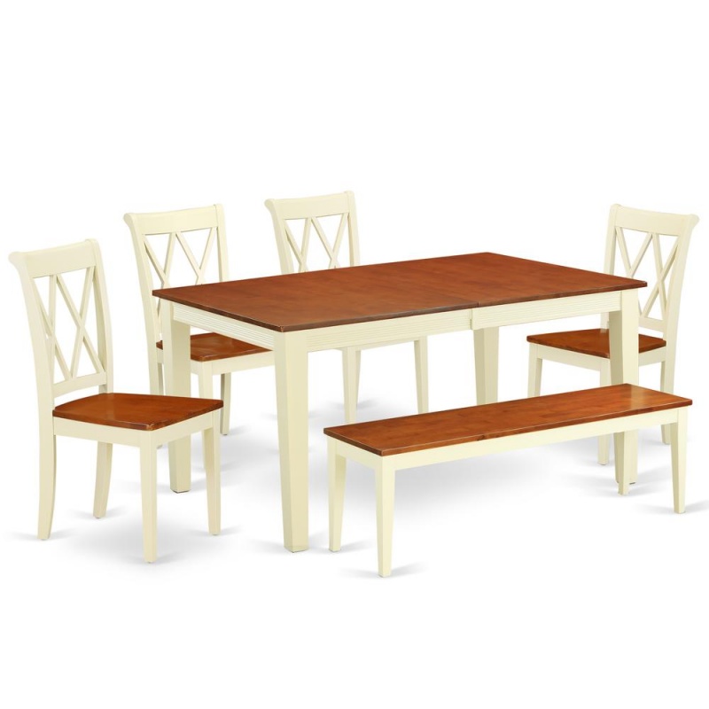 Dining Room Set Buttermilk & Cherry, Nicl6-Bmk-w
