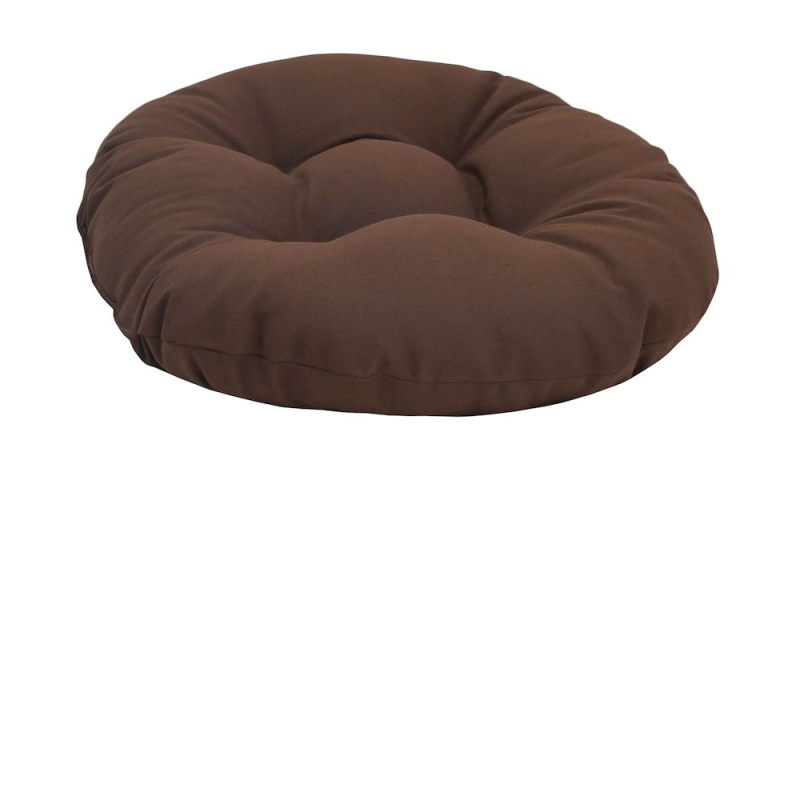 18-Inch Round Solid Twill Tufted Footstool Cushion