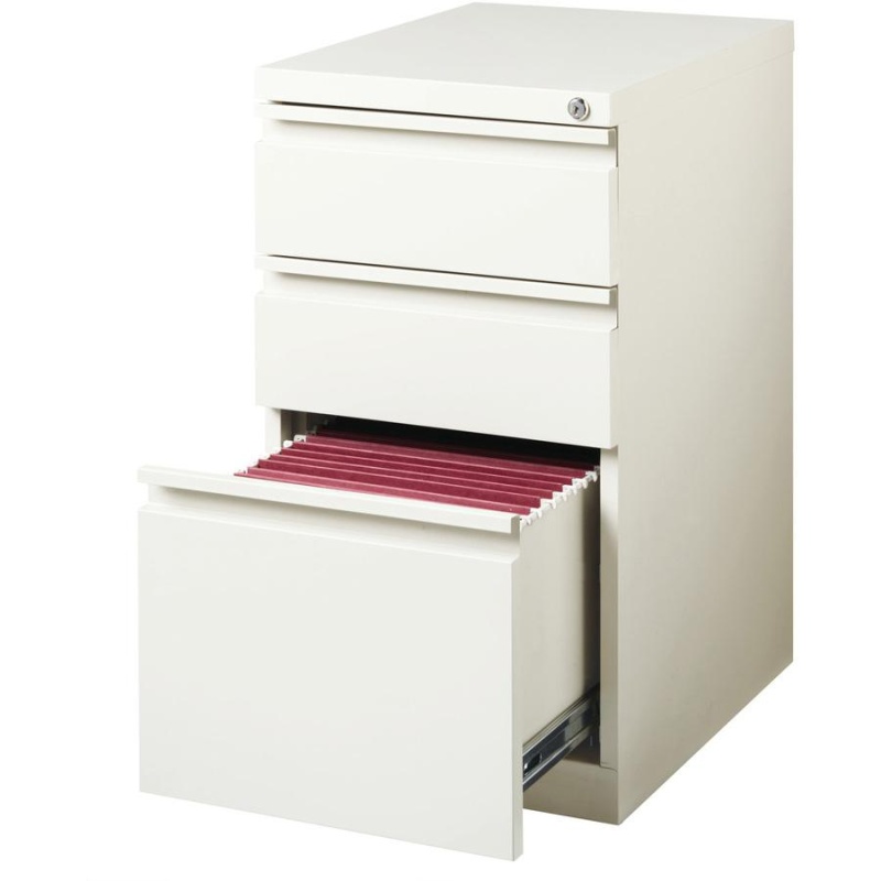 Lorell 3-Drawer Box/Box/File Mobile Pedestal File - 15" X 19.9" X 27.8" For Box, File - Letter - Vertical - Mobility, Ball-Bearing Suspension, Removable Lock, Pull-Out Drawer, Recessed Drawer, Casters