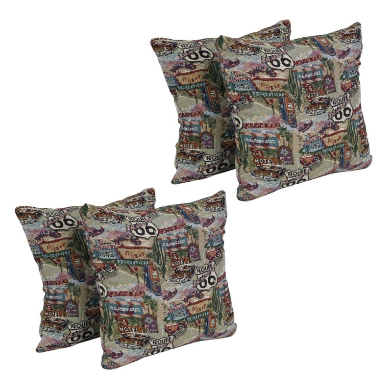 17-Inch Tapestry Throw Pillows With Inserts (Set Of 4) 9910-S4-Zp-Id-054