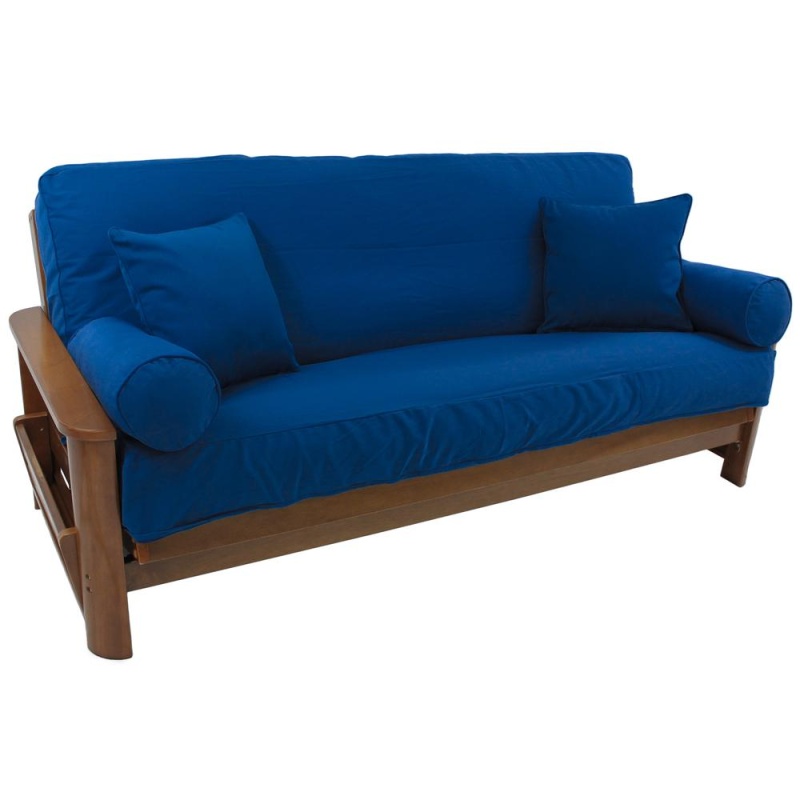 Set Of 5 Full Futon Cover Set W/Two 18 Inch Pillows And Two Bolsters (Twill Fabric) 9680-Cd-Tw-Rb