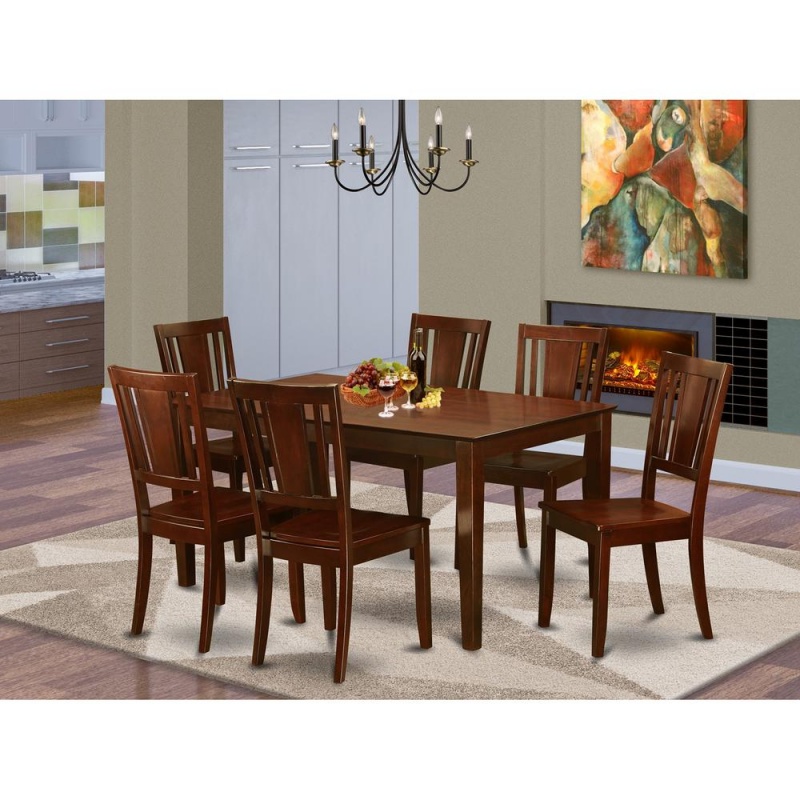 7 Pc Formal Dining Room Set Dining Table and 6 Dining Chairs by East