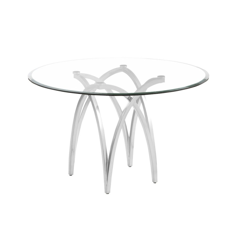 Round 48x48 Tempered Glass Dining Table