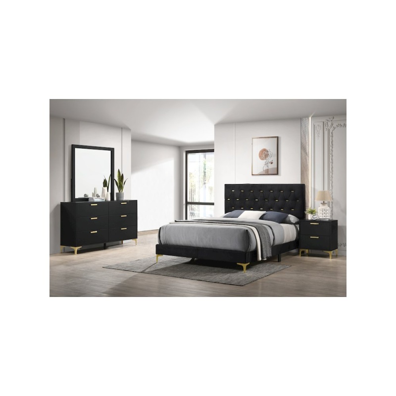 Kendall 4-Piece Eastern King Bedroom Set in Black