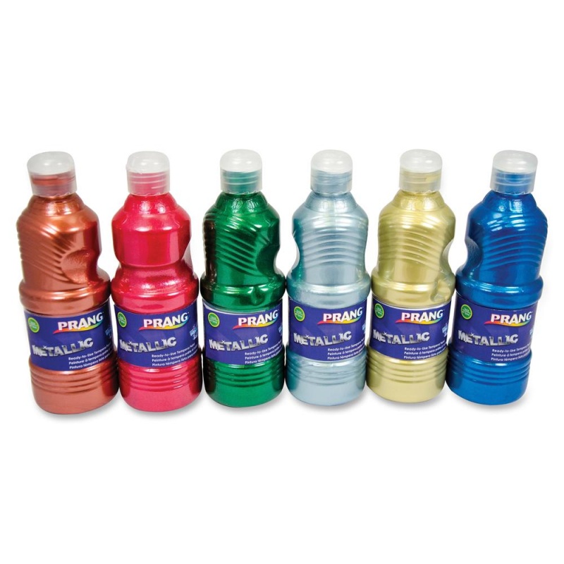 Washable Ready-To-Use Tempera Paint, 16 Oz, Metallic, 6 Colors
