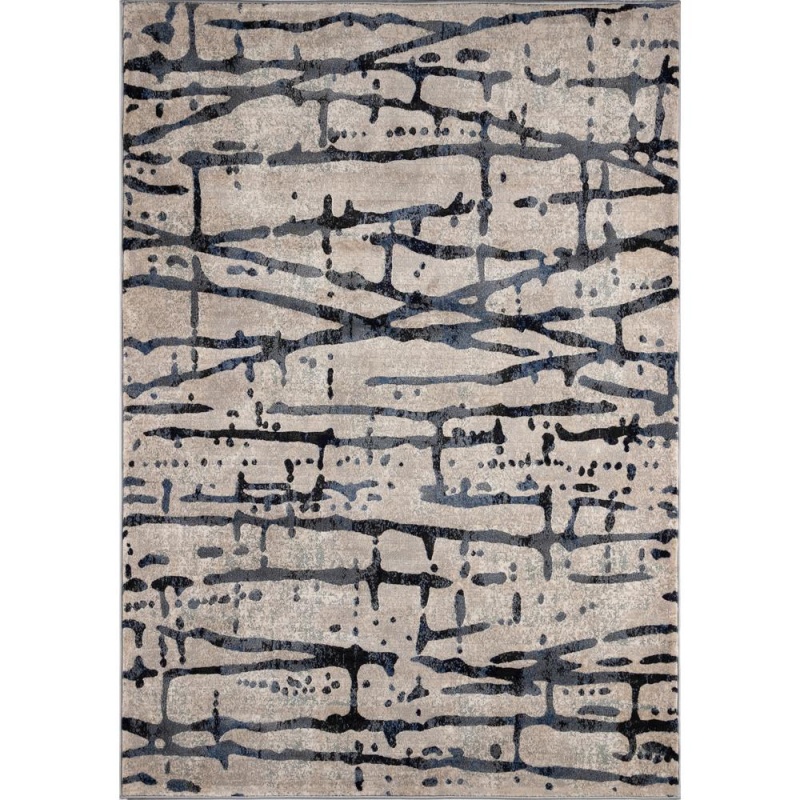 Contemporary Rectangle Area Rug, Grey, 3'11" X 5'7"