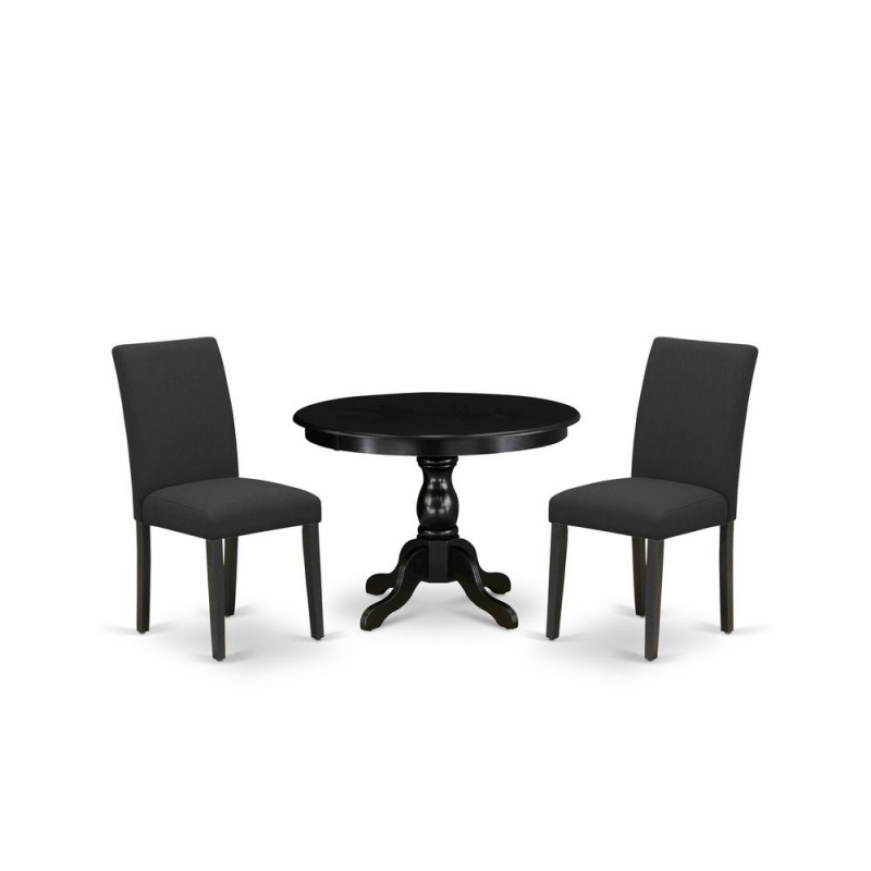 3 Piece Kitchen Table Set with 2 Parsons Chairs