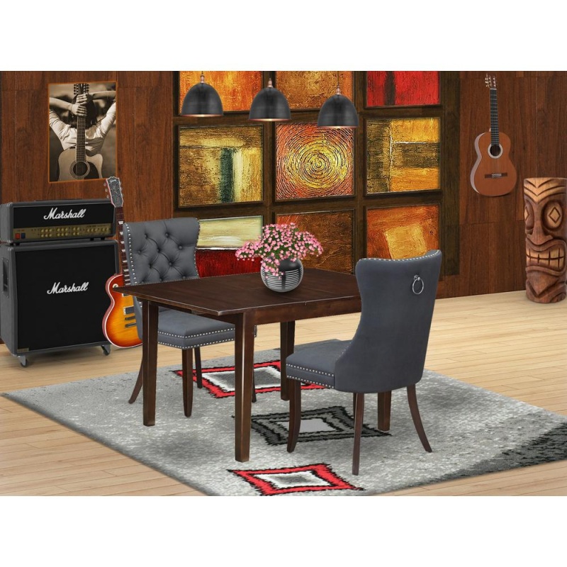 3 Piece Dining Set Consists Of A Rectangle Kitchen Table With Butterfly Leaf