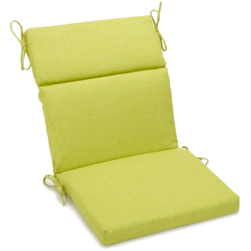 20-Inch By 42-Inch Spun Polyester Solid Outdoor Squared Seat/ Back Chair Cushion