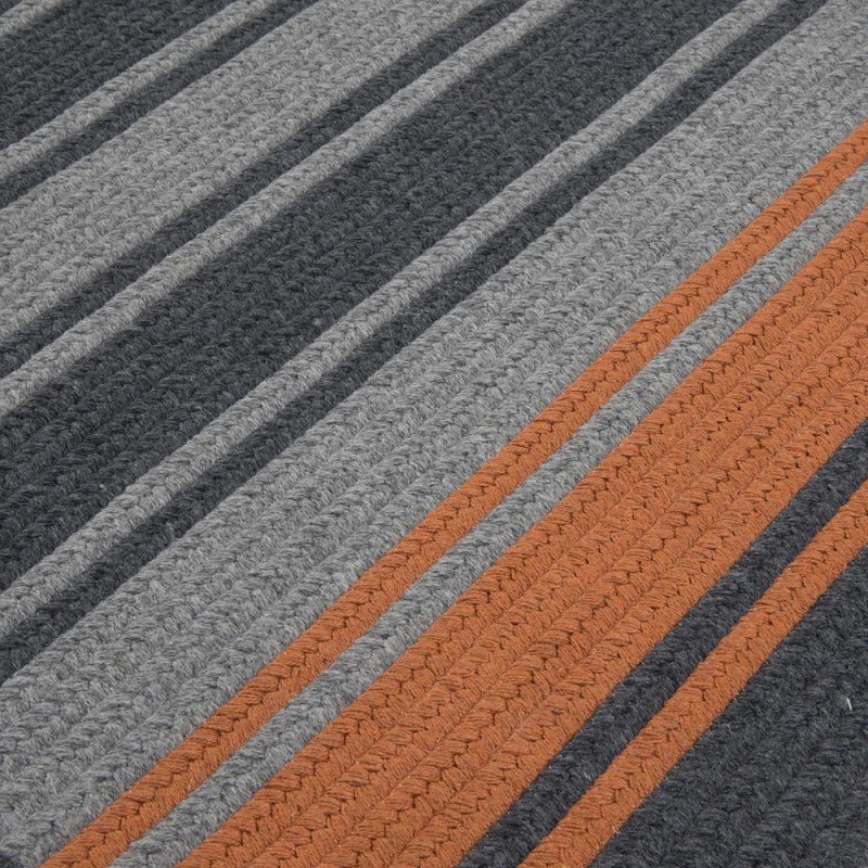 Frazada Stripe - Charcoal & Orange 8'X10'
