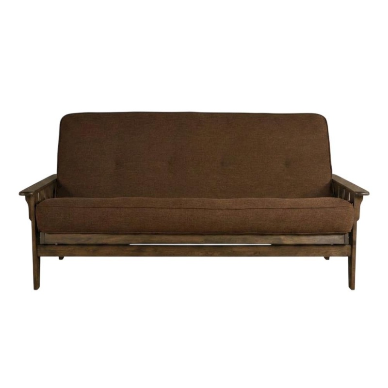 Tucson Frame-Rustic Walnut Finish-Linen Cocoa Mattress