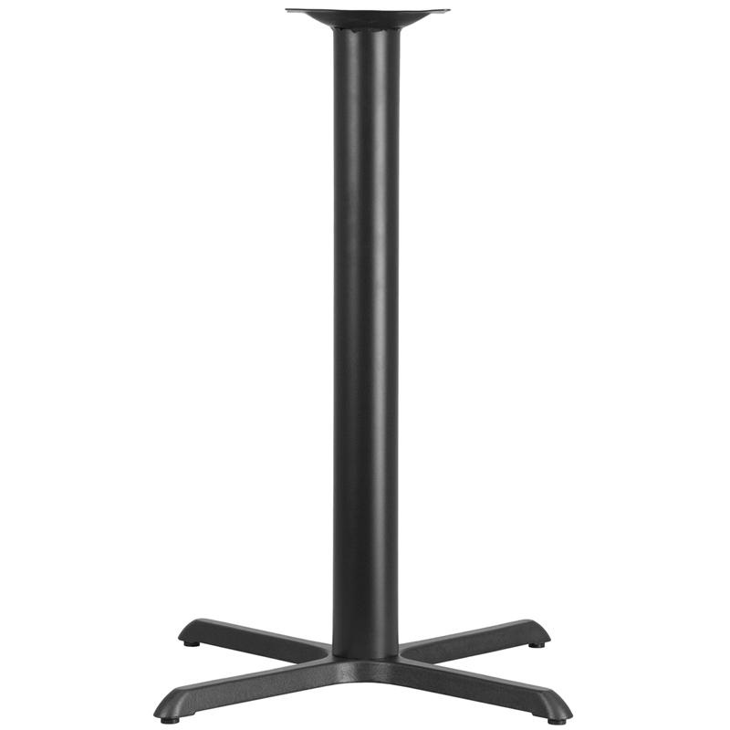 33'' X 33'' Restaurant Table X-Base With 4'' Dia. Bar Height Column