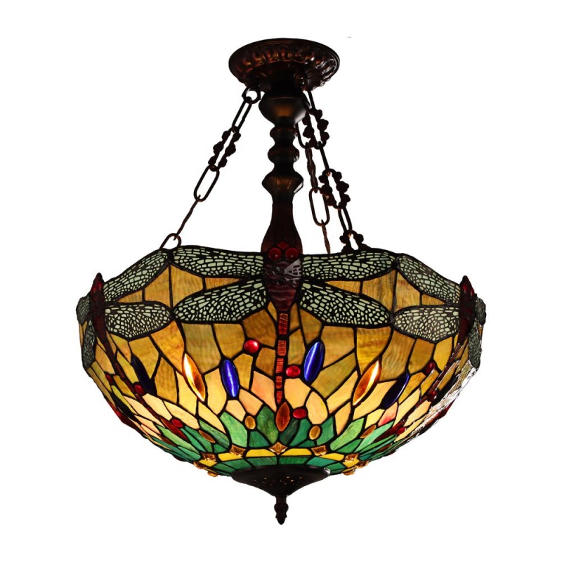 Empress Tiffany-Style Blackish Bronze 3-Light Hanging Pendant