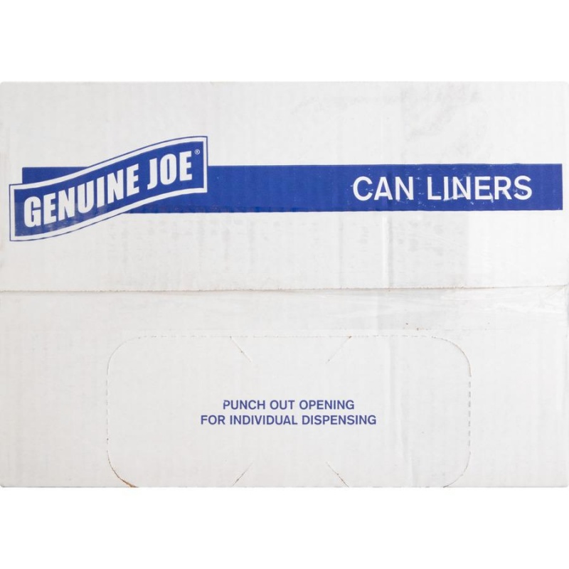 Genuine Joe Economy High-Density Can Liners - 10 Gal - 24" Width X 24" Length X 0.24 Mil (6 Micron) Thickness - High Density - Translucent - Resin - 96000/Pallet - Breakroom, Restroom, Office Waste, c