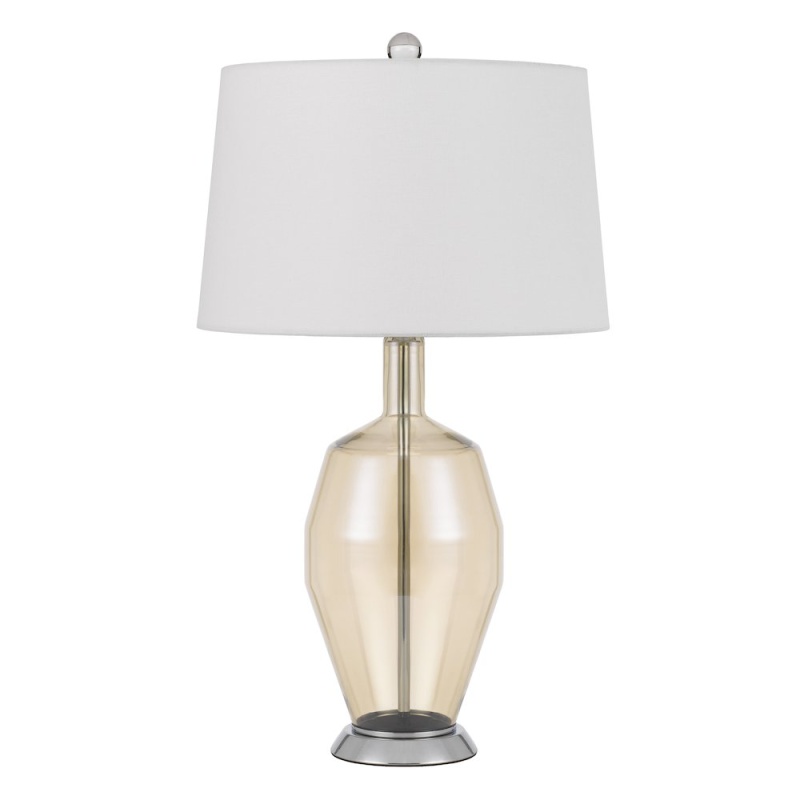 Carpiano Glass Table Lamp With Hardback Taper Drum Shade