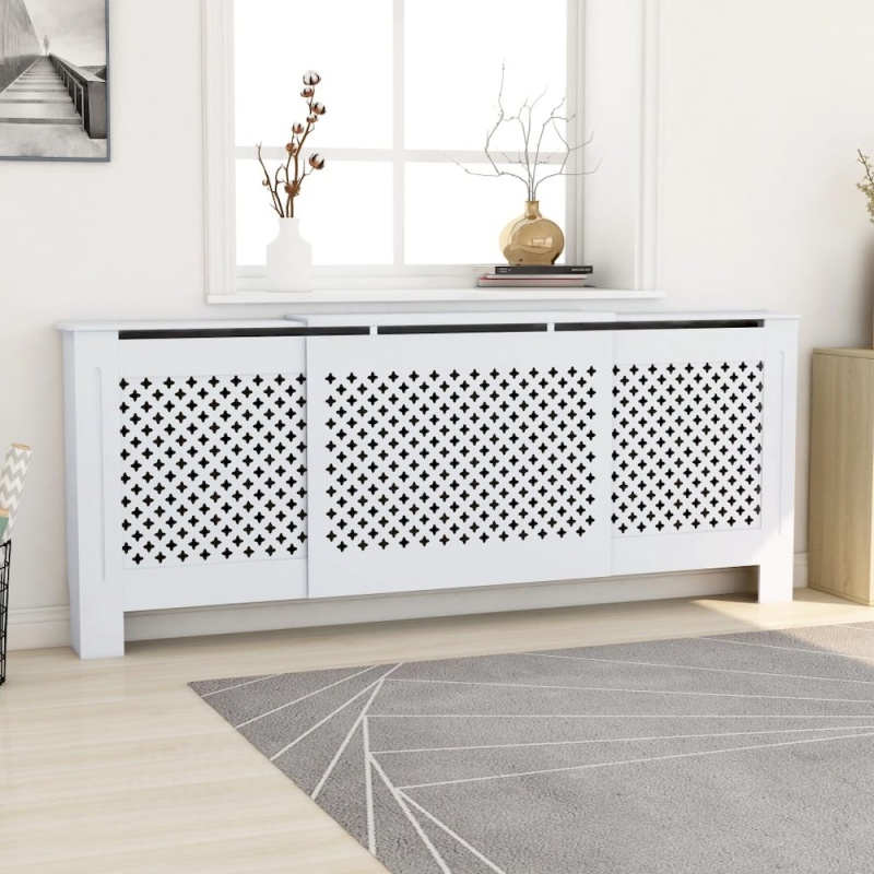 Vidaxl Mdf Radiator Cover White 80.7", 325555