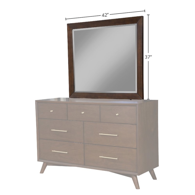 Flynn Mid Century Modern Mirror, Walnut
