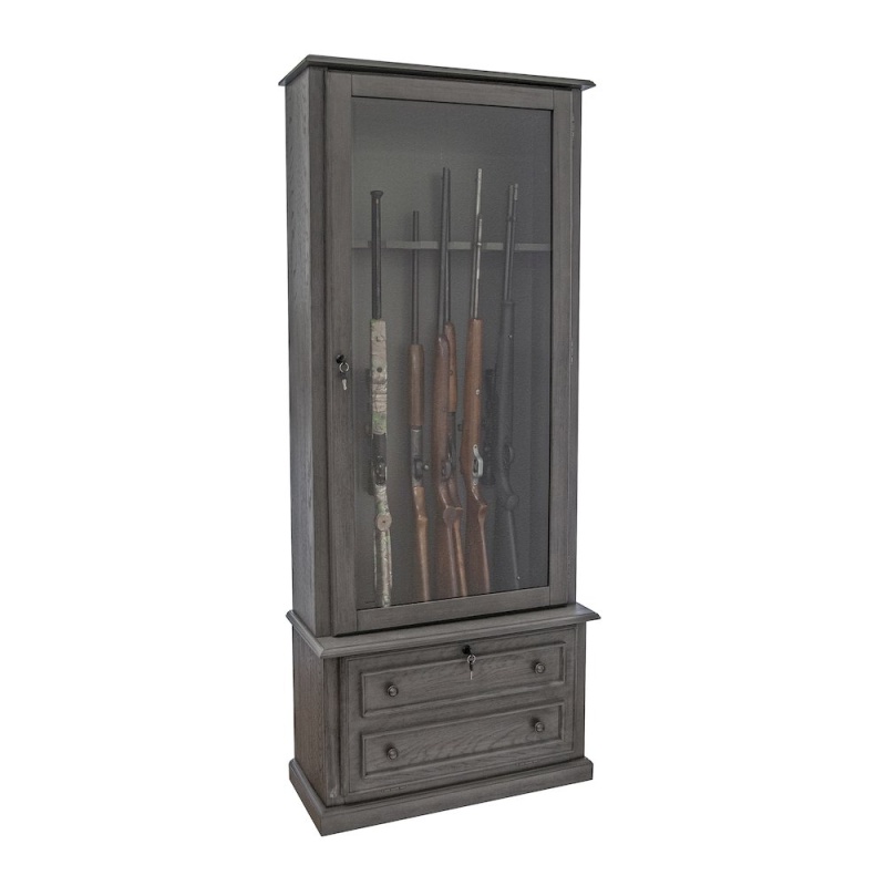 American Furniture Classics Model 860 Classic 12 Gun Cabinet Grey