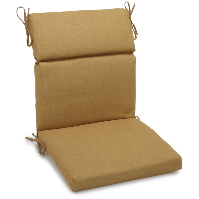 22-Inch By 45-Inch Spun Polyester Solid Outdoor Squared Seat/ Back Chair Cushion