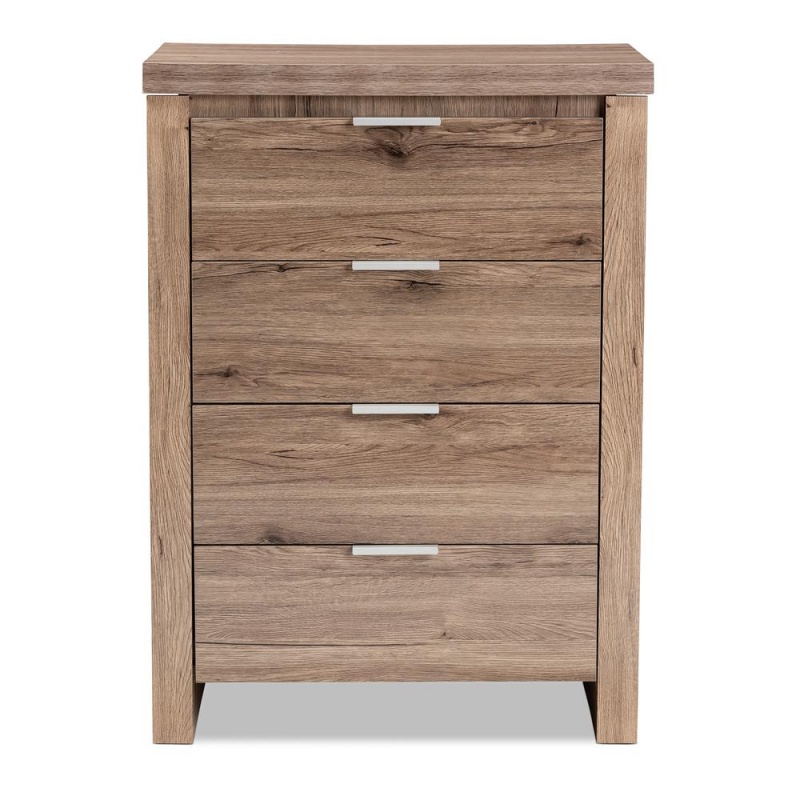 Laverne Modern And Contemporary Oak Brown Finished 4-Drawer Chest