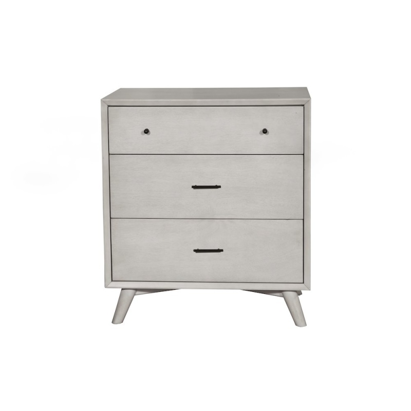 Flynn Mid Century Modern 3 Drawer Small Chest, Gray