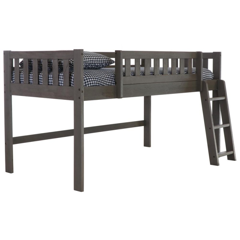 Os Home And Office Model Charcoal Gray Twin Low Loft Bed