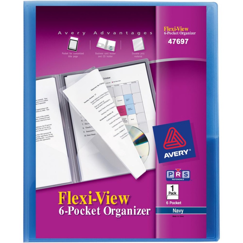 Avery® 47697 Letter Organizer Folder - Letter - 8.5" X 11" - 150 Sheet - 24 / Carton - Light Blue, Light Gray