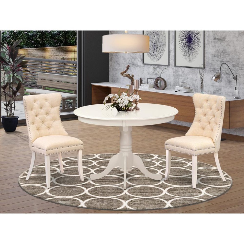 3 Piece Dining Room Table Set with Round Table