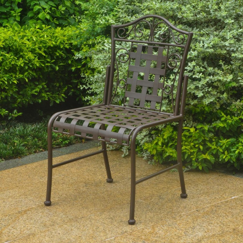 Mandalay Iron Patio Set Of 2 Bistro Chairs