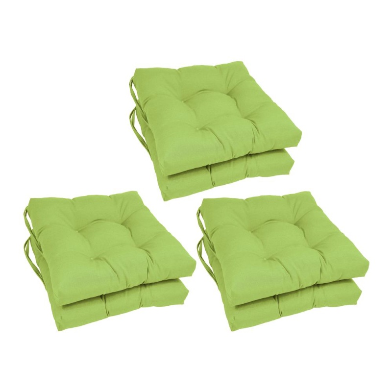 16-Inch Solid Twill Square Tufted Chair Cushions (Set Of 6) 916X16sq-T-6Ch-Tw-Ml