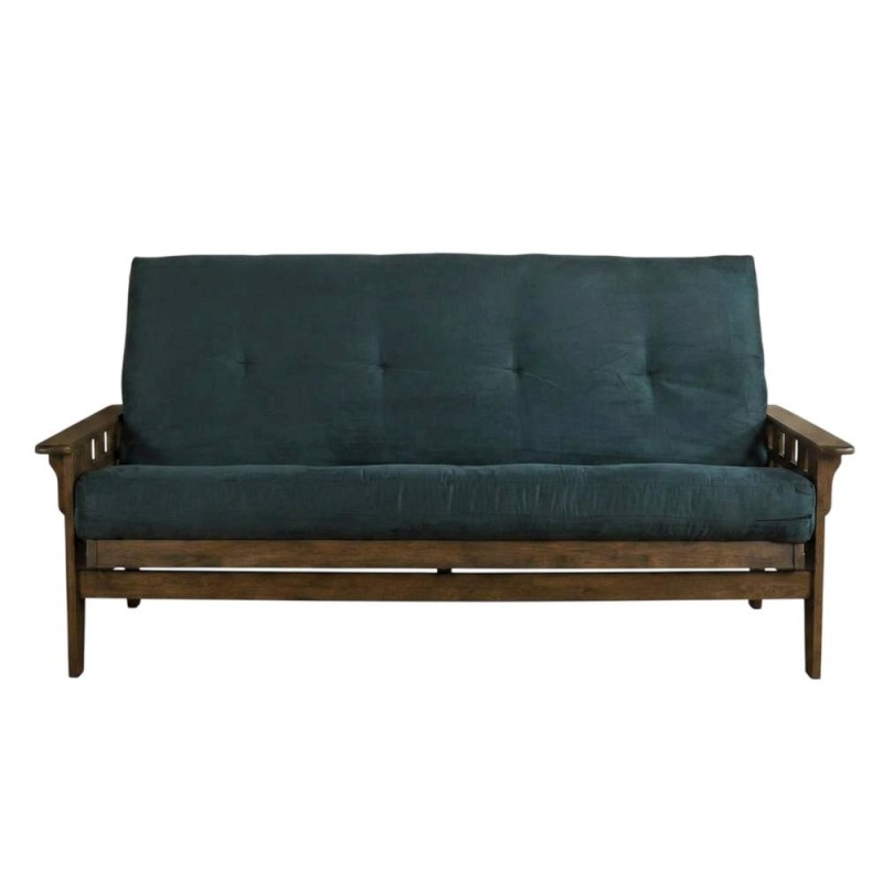 Tucson Frame-Rustic Walnut Finish-Suede Navy Mattress