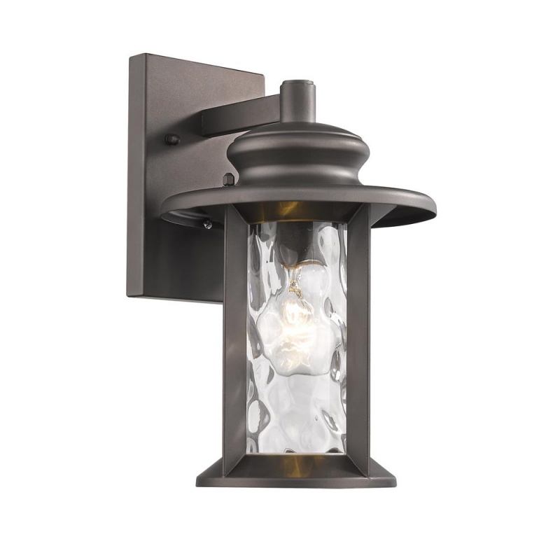 Owen Transitional 1-Light Rubbed Bronze Outdoor Wall Sconce, 12" Tall