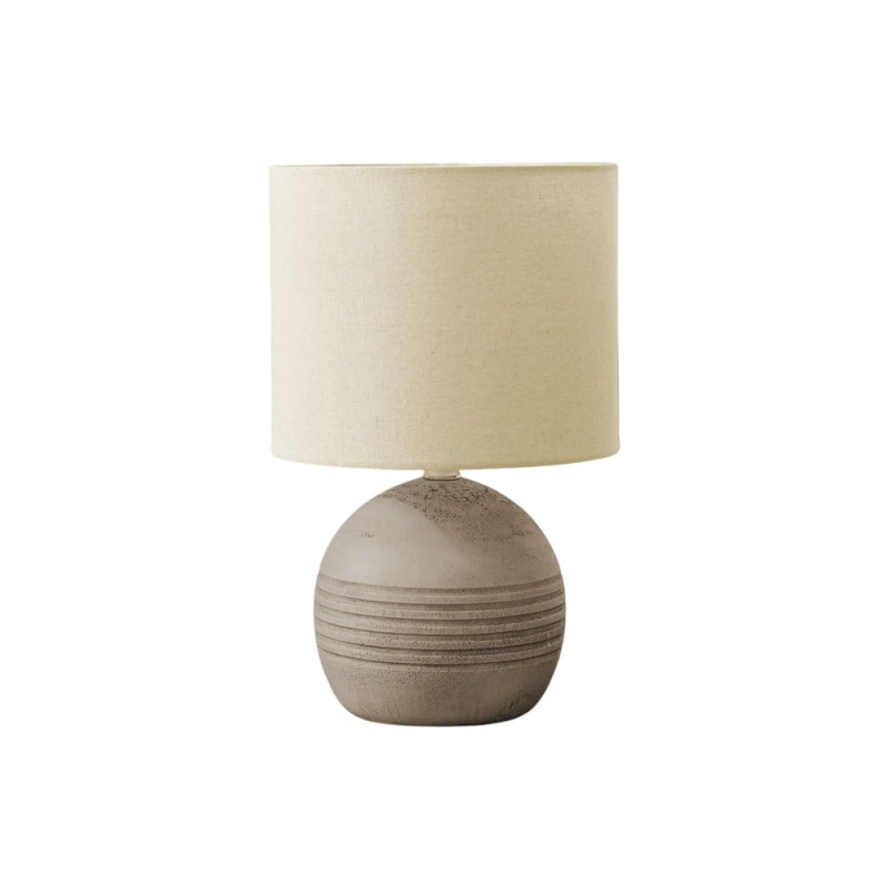 Beige Resin Table Lamp with Beige Shade