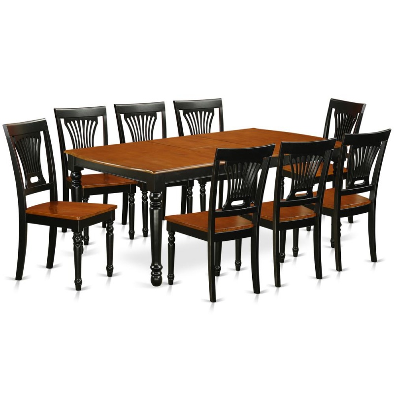 Dining Room Set Black & Cherry, Dopl9-Bch-w