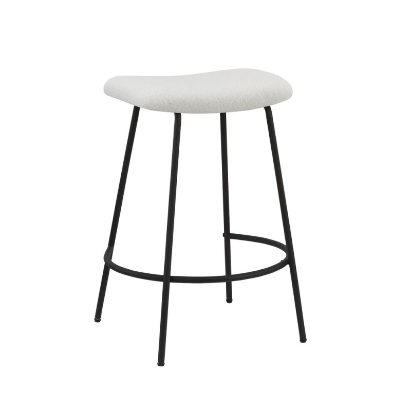 Teddy Fabric 25.5''H Stool With Metal Leg, Set Of 2