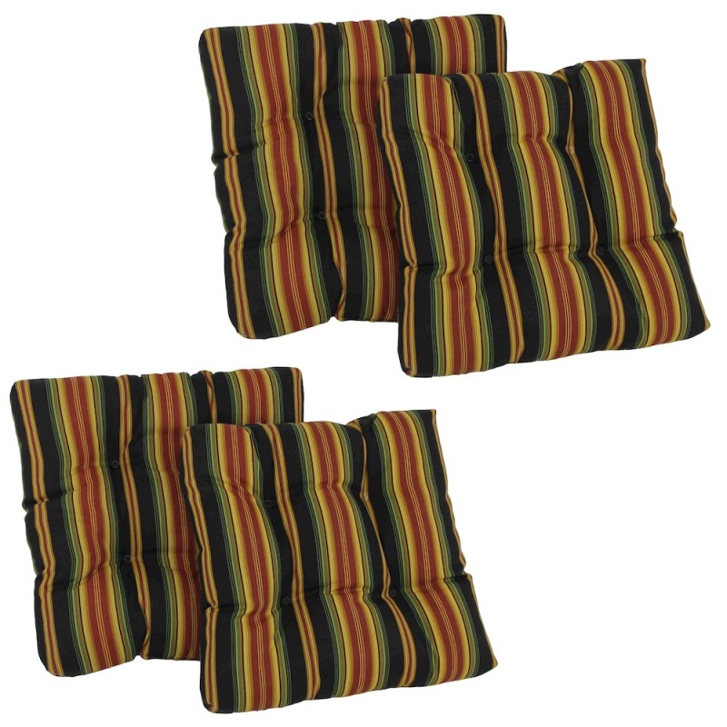 19-Inch Squared Patterned Tufted Dining Chair Cushions (Set of 4)