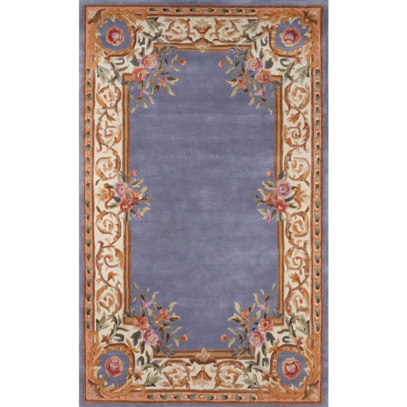 Transitional Runner Area Rug, Blue, 2'3" X 8' Runner